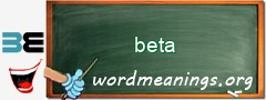 WordMeaning blackboard for beta